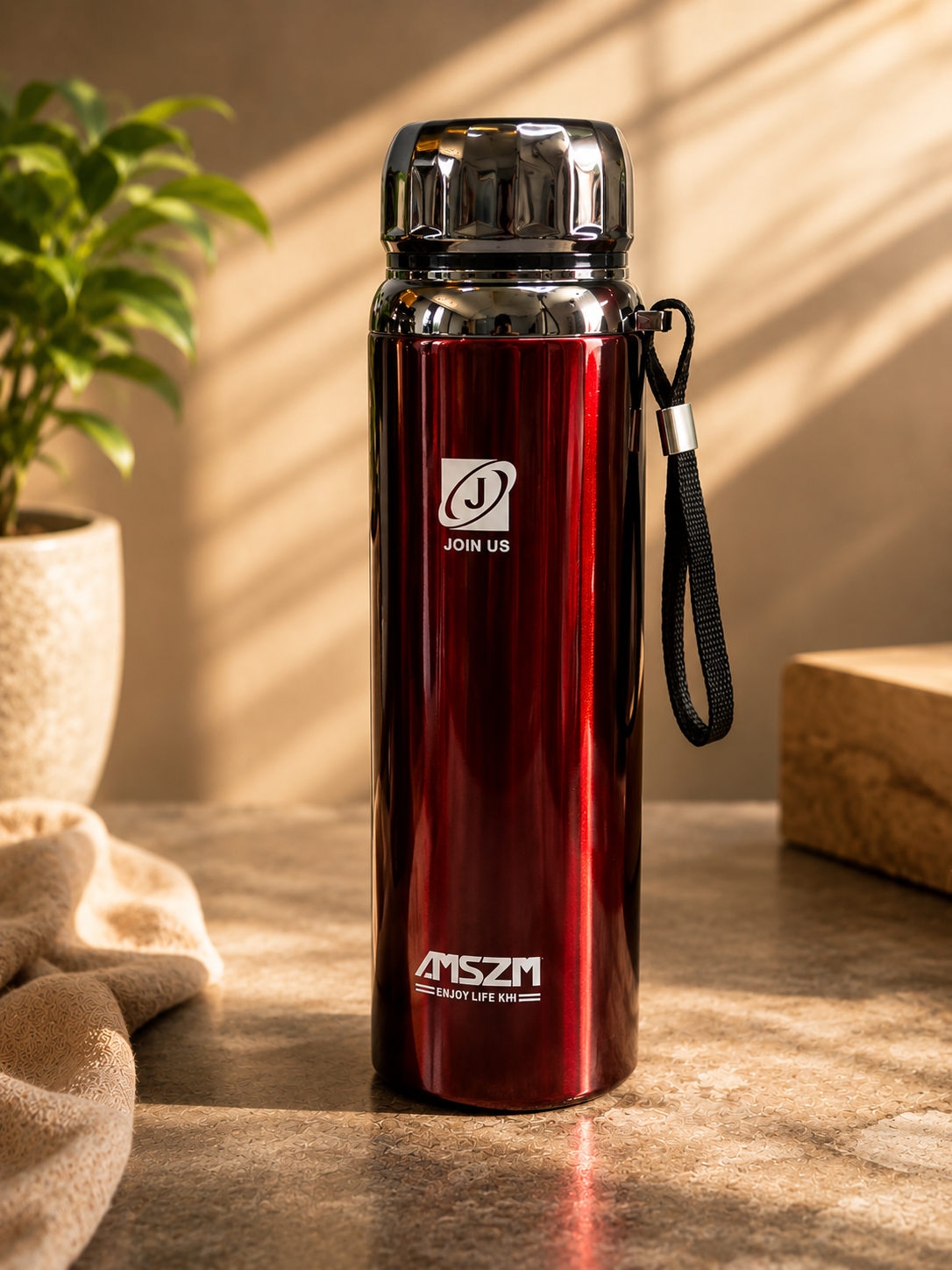 Nib & Harf Steel Pro Flask – Premium Insulated Thermal Bottle with Carry Strap