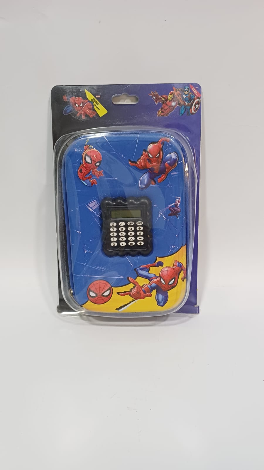 Kids Cartoon Metal Pencil Box with Calculator--Spider/Iron Man-Inspired Design