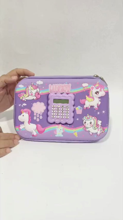 Rainbow Unicorn Calculator Pencil Case